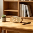 thumbnail image 1 of Digital Alarm Clock LED with Date, Day and Temperature Display, Adjustable Brightness, Dual Power Options, Modern Bedside Desk Clock for Bedroom or Office, 1 of 6