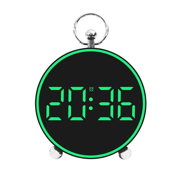 Digital Alarm Clock LED Display With Temperature Monitoring Bedside Clock USB Powered Electronic Timepiece Green