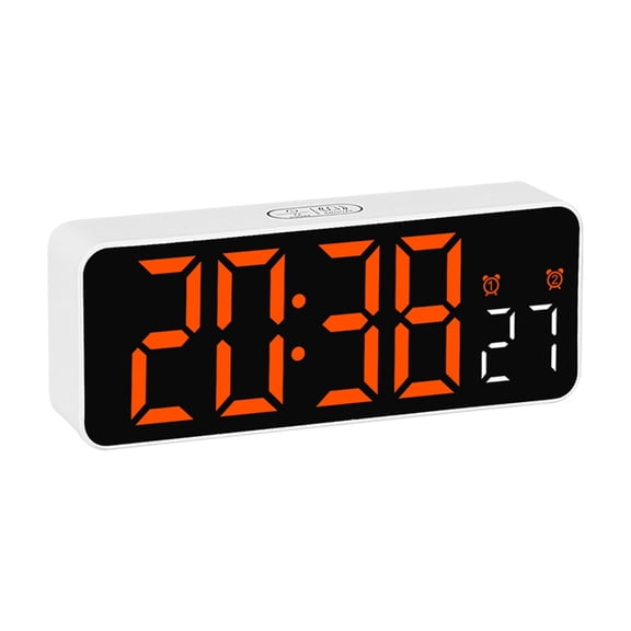Digital Alarm Clock LED Display with Voice Control Tempearture 2 Alarms Timer