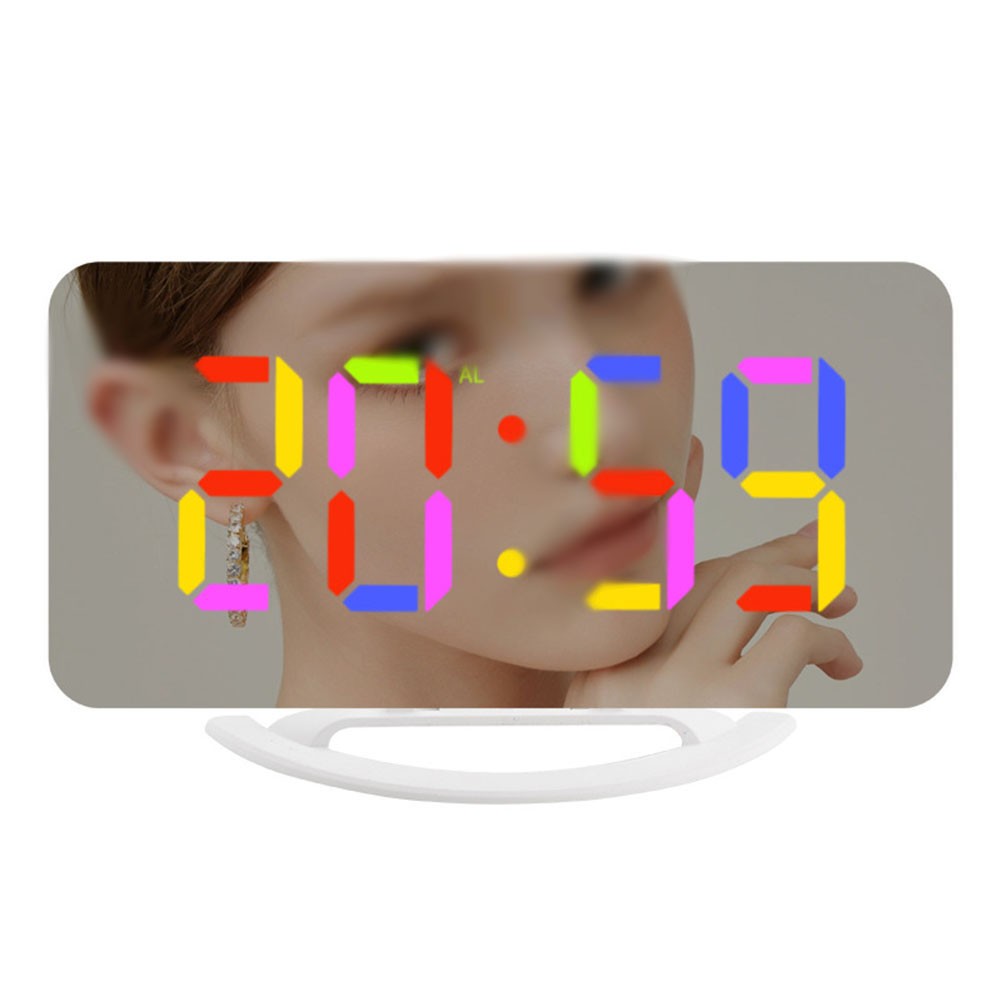 Digital Alarm Clock Large Display, LED Mirror Electronic Clocks with 2