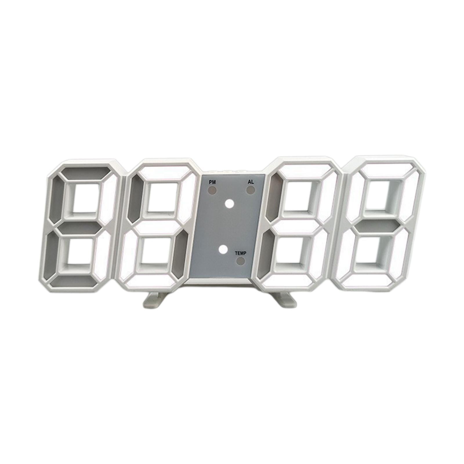 Digital Alarm Clock Large Display LED Wall Clock for Bedside Home Study ...