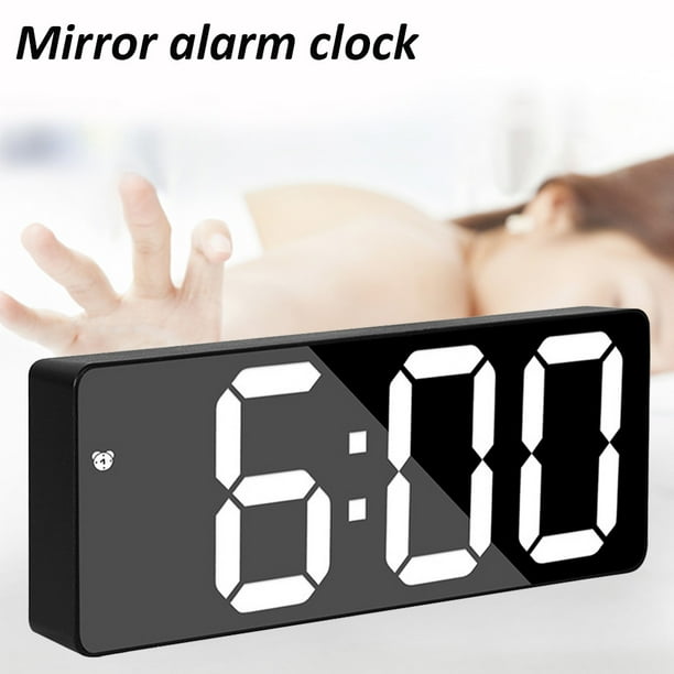 Digital Alarm Clock, Large LED Clocks with Temperature Display,Adjustable Brightness 12/24H