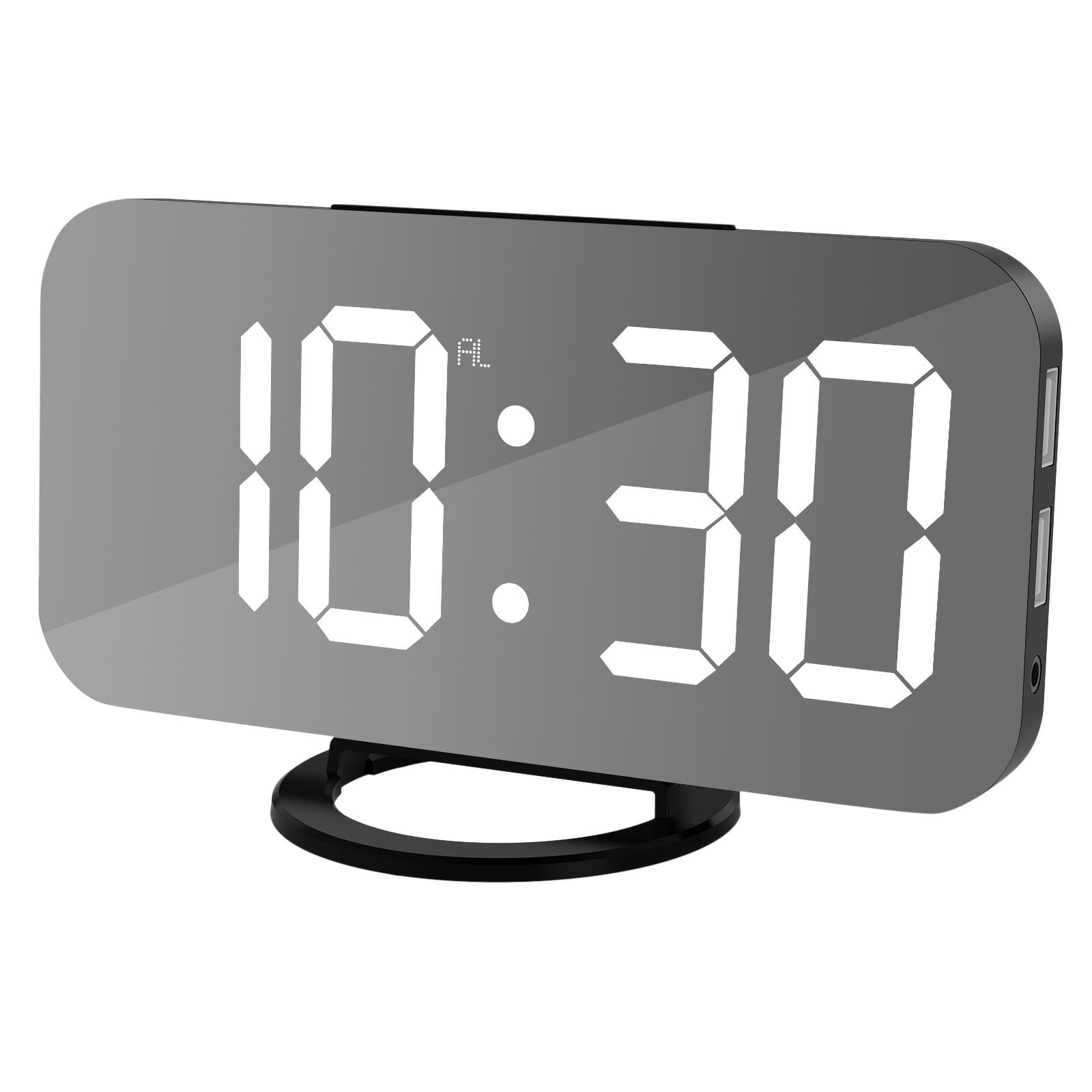 Digital Alarm Clock Large LED Display With Dual USB Charger Ports Auto Dimmer Mode Easy