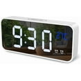 thumbnail image 1 of Digital Alarm Clock, Mirror LED Clock, Desk Clock with Voice Control, 4 Adjustable Brightness, Dual Alarms, Snooze, USB Charging Port, for Bedroom, Bedside, Office, Kids, Elderl, 1 of 8
