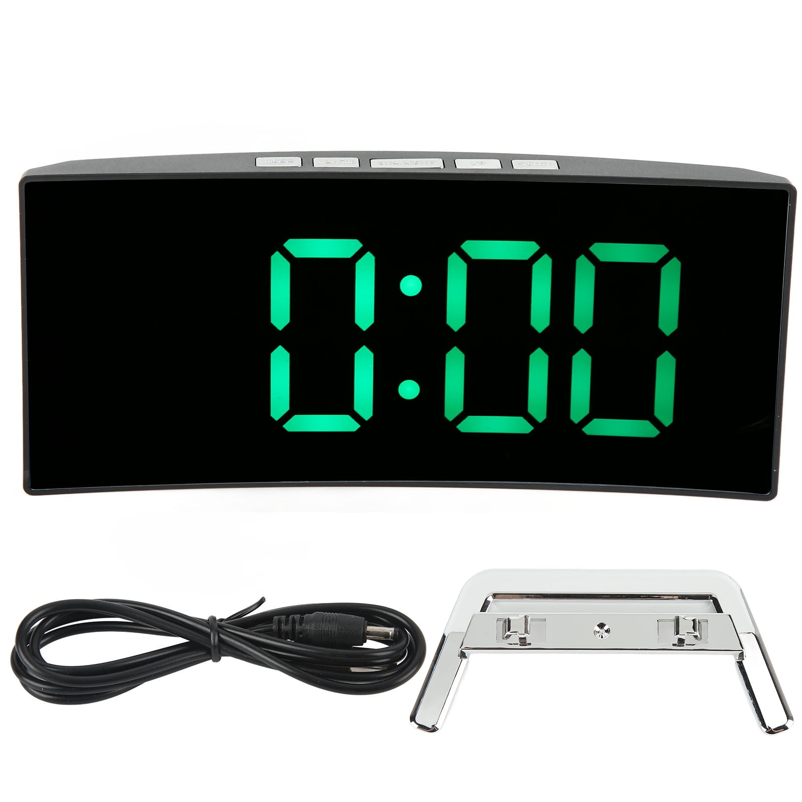 Digital Alarm Clock Mirror Smart Light Sensing Curved Screen LED Clock Digital Temperature