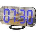 thumbnail image 1 of Digital Alarm Clock,Mirror Surface LED Electronic Clocks,with USB Charger,Snooze Model, Auto/Custom Brightness,for Office Table Bedroom Nightstand(Black-Blue), 1 of 16