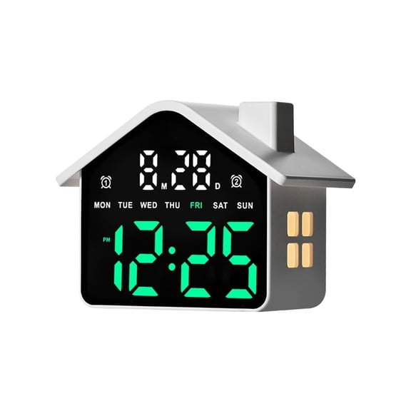 Digital Alarm Clock - Modern Aesthetic with Cute Cube Frame and White LED Dimmer - Perfect Small Desk Clock for Bedside Table or Bedroom Mantle