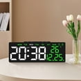 thumbnail image 1 of Digital Alarm Clock | Multi-Function LED Display | Time Date Temperature Daylight Saving | Adjustable Brightness | Dual Power | Modern Plastic Casing | 7.17x2.6x1.38 in | Includes Cable, 1 of 6