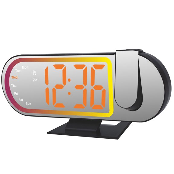 Digital Alarm Clock Nearby Slide Temperature Observing Customizable Surrounding Lighting Easy Controls