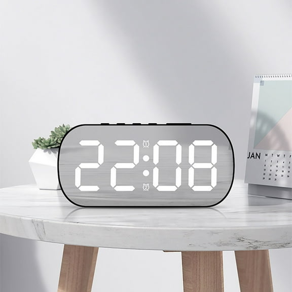 Digital Alarm Clock,Simple LED Large Display,Fashion,Fully Functional,Desktop Bedside Study Kitchen Mirror,Voice-activated Wake-up,Brightness Adjustment,Night Mode,Two Display Modes,Dual Alarm