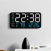 Digital Alarm Clock with Temperature Display,Large 8.5" LED Desk Clock Shows Date/Time, Auto DST, Adjustable Brightness - Battery or USB Powered for Bedroom, Office, Nightstand