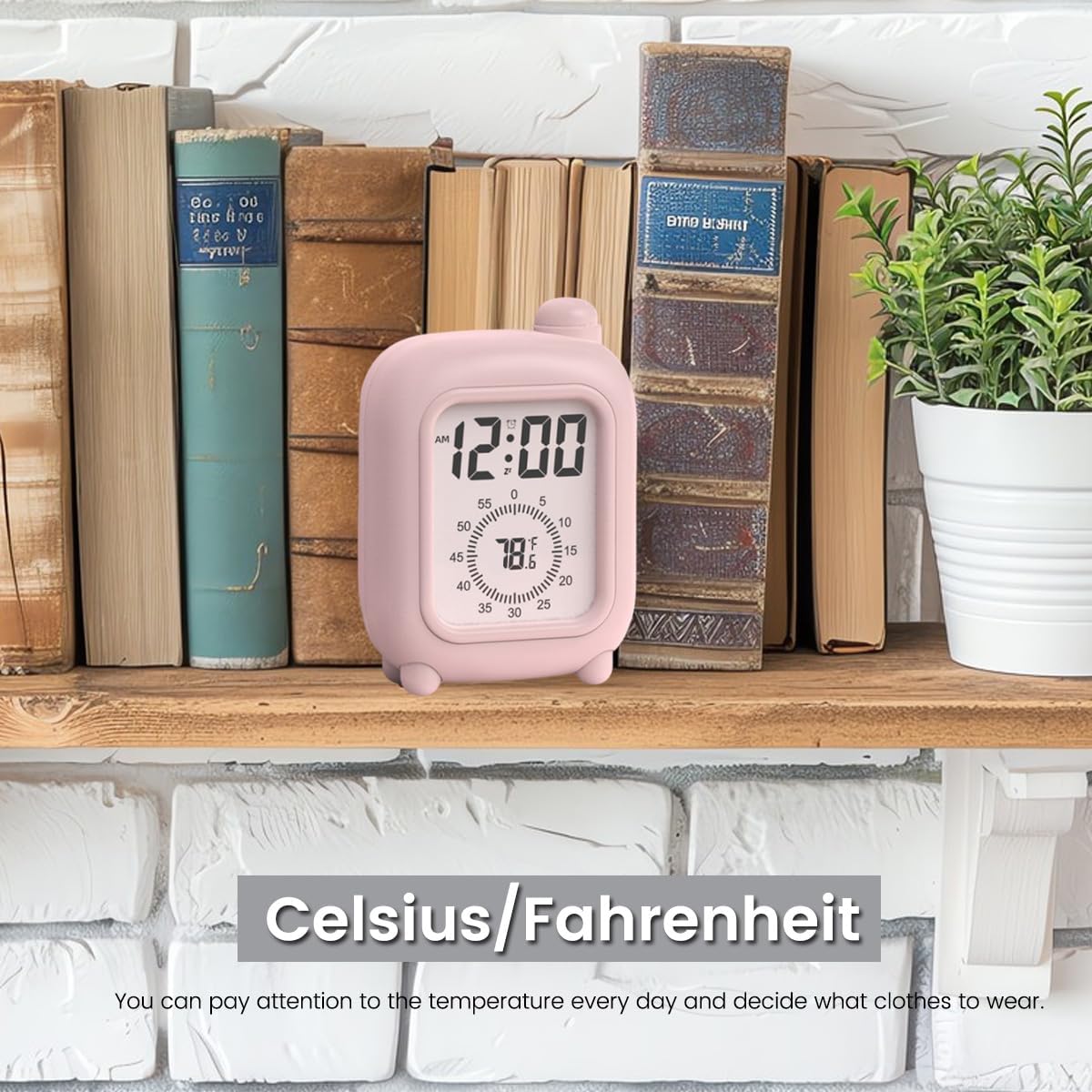 Digital Alarm Clock Visual Timer,120 Minute Countdown Timer, EasyTo