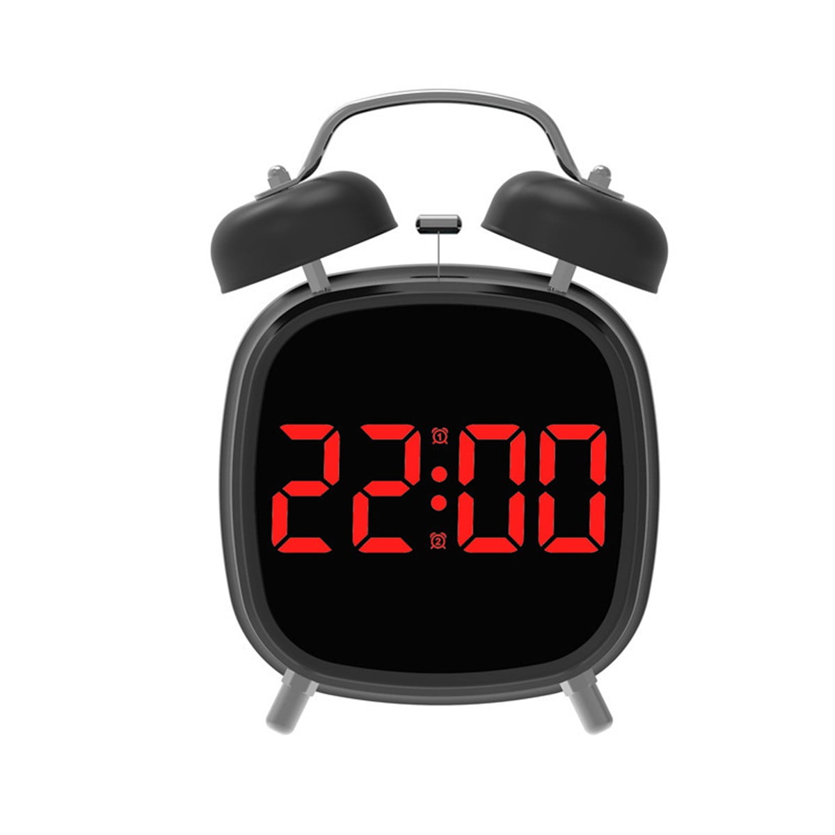 Digital Alarm Clock With Classic Twin Bell Design Led Display And Flexible Power Options For Home And Workplace