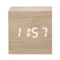 thumbnail image 1 of Digital Alarm Clock, with Wooden Electronic LED Time Display, Cubic Small Mini Wood Made Electric Clocks for Bedroom, Bedside, Desk（Battery not included）, 1 of 4