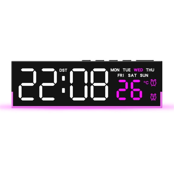Digital Alarm Clock for Bedroom Electric Desk Clock Large Number Temperature USB Port Loud Alarms LED Digital Clocks