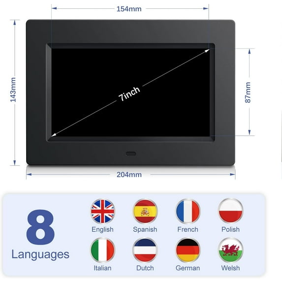 Digital Alarm Clock for Dementia Seniors with Voice Announcement, Large Display, Auto DST, Multiple Alarms - Black