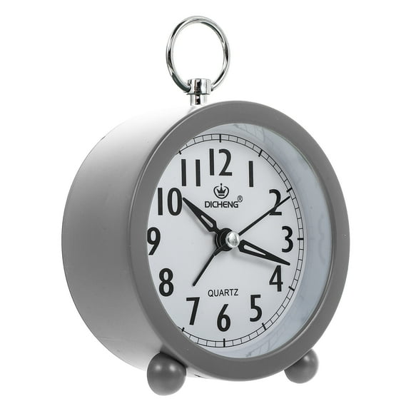 Adorable Grey Plastic Alarm Clock for Home Use with Elegant Design and Quality 6.5 inches