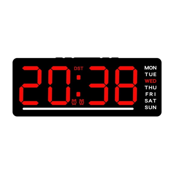 Digital Alarm Clock with Adjustable Brightness Snoozes Date 12/24HR Function
