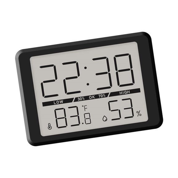 Digital Alarm Clock with Date Time Temperature Humidity LCD Display Operated for Modern Homes Decors