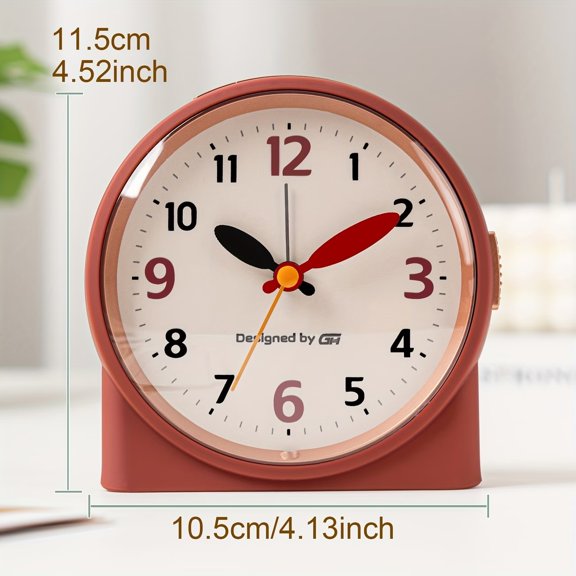 Digital Alarm Clock with Gentle Music Ringtones, Silent Sweep, Snooze, for Bedroom Office Dorm