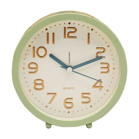 Digital Alarm Clock with Gold Accent Quartz Movement for Bedroom Desk Use Simple and Functional Green
