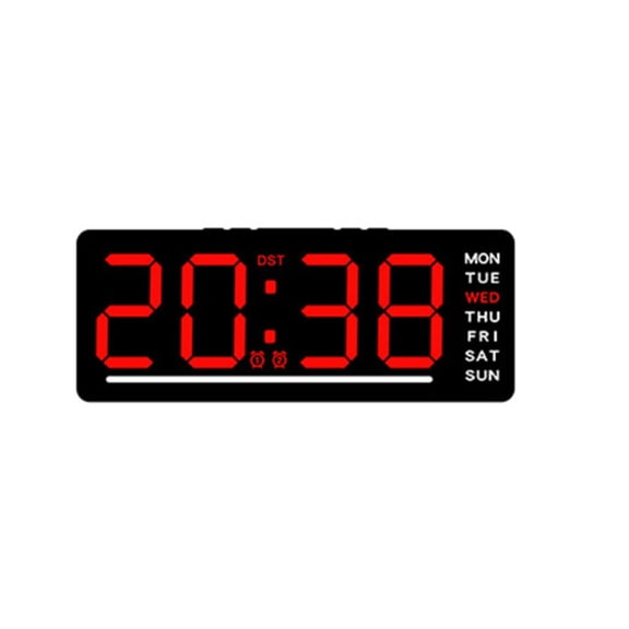 Digital Alarm Clock with LED Display, 5-Level Brightness, 12/24H Format, Temperature Display, Dual Power for Car, Yacht, RV and Home Use(Red)