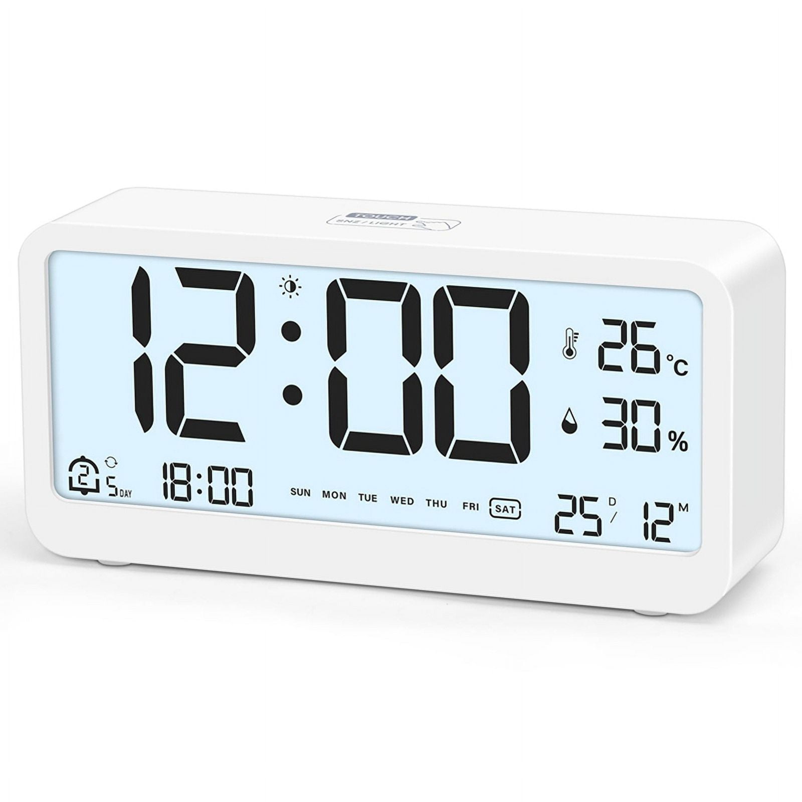 Digital Alarm Clock with Large LCD Display,Loud Ringtone for Efficient