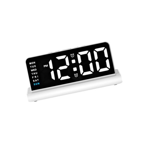 Digital Alarm Clock with Large LED Display and Night Light, Compact Bedside Clock for Bedroom Routines and Study