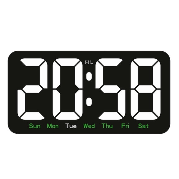 Digital Alarm Clock with Night Light, Temperature, Day Week for Bedroom Desk