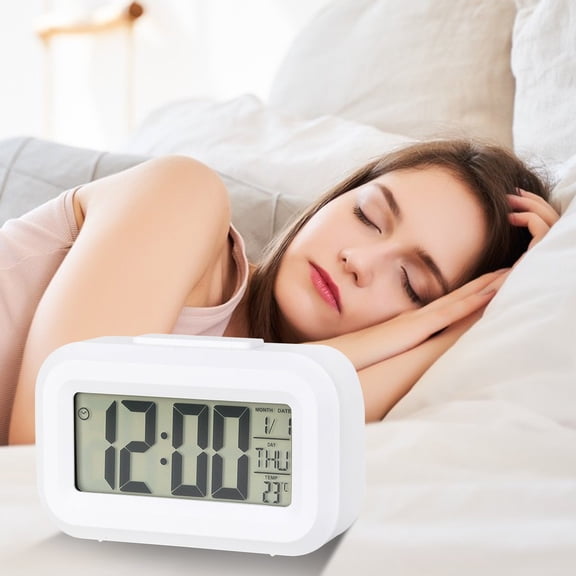Digital Alarm Clock,with Snooze Countdown,12/24H Switching,Date Week Temp Display,for Home School Use