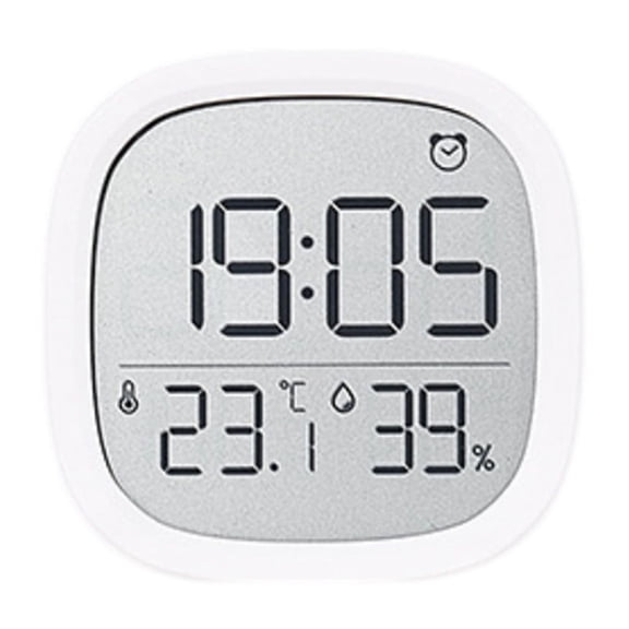Digital Alarm Clock with Temperature Humidity Desktop Max/Mix Record 12/24 Hours Week Calendar Touch Button for Home Bedside Office Students Table