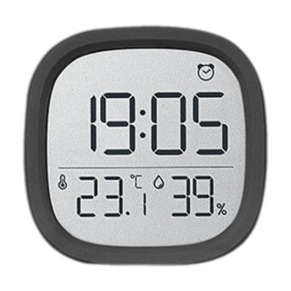Digital Alarm Clock with Temperature Humidity Desktop Max/Mix Record 12/24 Hours Week Calendar Touch Button for Home Bedside Office Students Table