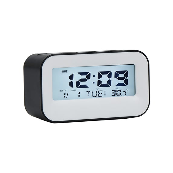 Digital Alarm Clock with White Backlight and Perpetual Calendar for Students, 4.33 in Display, Battery Powered