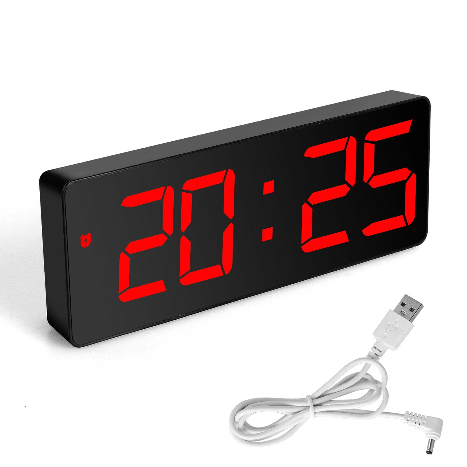Digital Alarm Clock, with Wooden Electronic LED Time Display, 3 Alarm, Wood Made Electric Clocks