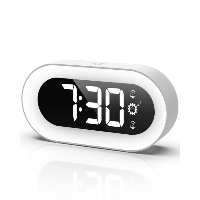 Pevode Digital Alarm Clock for Bedrooms, Kids, with Room Fun Light