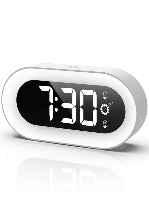 Digital Alarm Clocks for Bedrooms,Alarm Clock for Kids，Desktop Alarm Clock with Light，Musical Ringer,Spare Battery，Easy to Set Loud Bedside Clock for Adult Teen Kid Boy Girl.