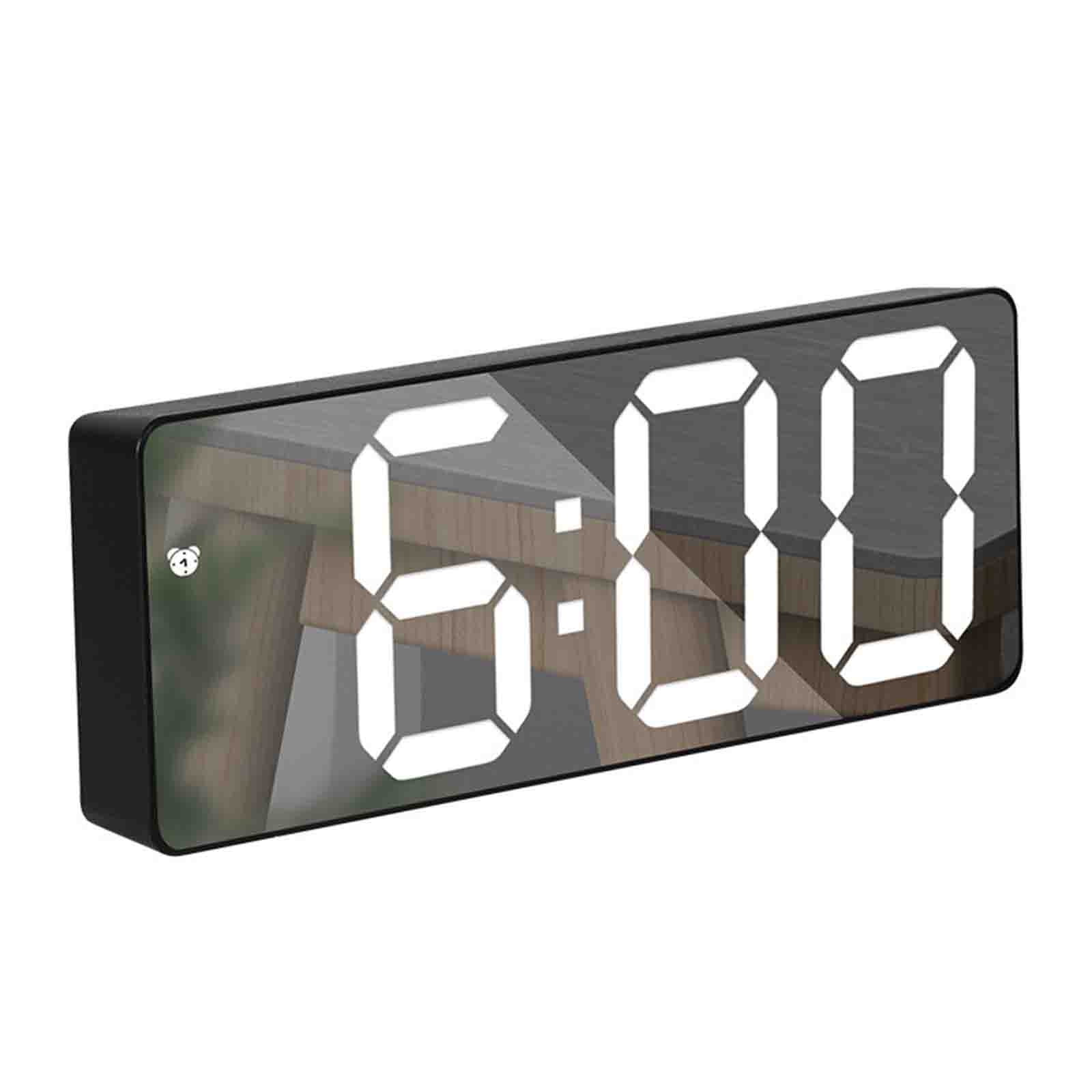 Digital Alarm Clocks LED Electronic Clock Snooze Mode Auto Adjust