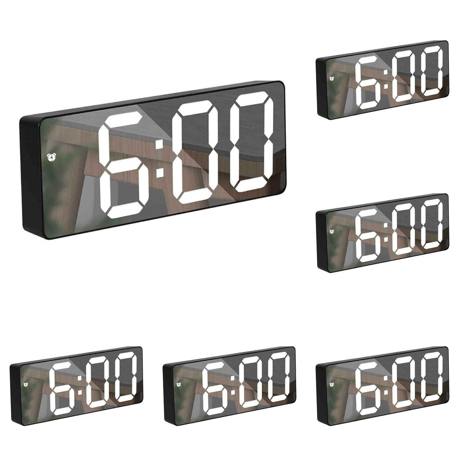 Digital Alarm Clocks LED Electronic Clock Snooze Mode Auto Adjust