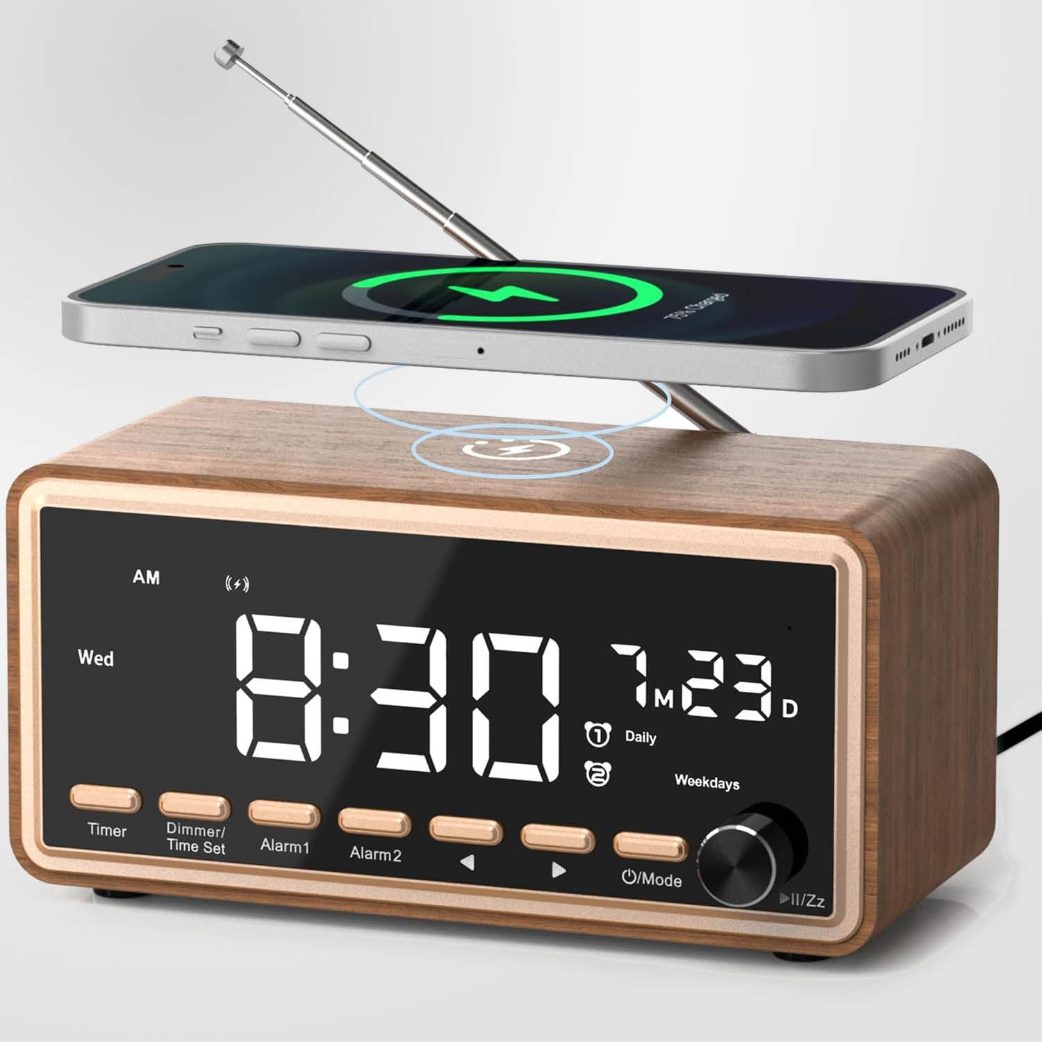 Digital Alarm Clocks Radio, FM Radio & White Noise Sound Machine with ...