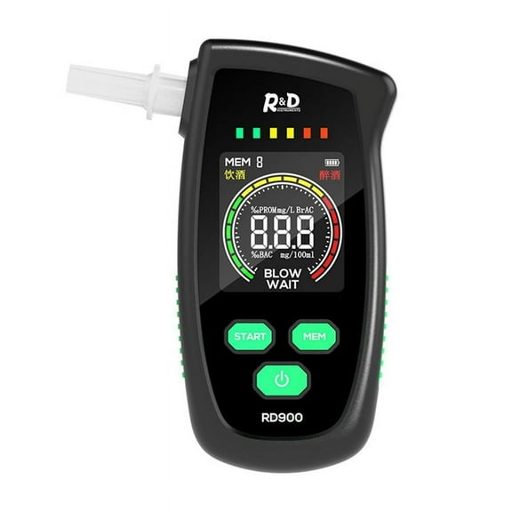 Digital Alcohol Breath Tester Handheld LCD Screen Alcohol Detector High Accuracy Breathalyzer Portable Alcotest Device,1 * Alcohol Tester 5 * BlowingNozzles 1 * Storage Bag 1 * USB Cable