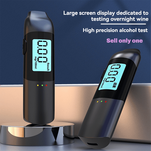 Digital Alcohol Tester USB Rechargeable High Precision Breathalyzer Alcometer LCD Display Professional Portable