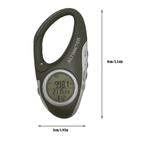 Digital Altimeter Barometer Carabiner Handheld Multi-Function Weather Forecast Thermometer for Hiking Climbing Outdoors