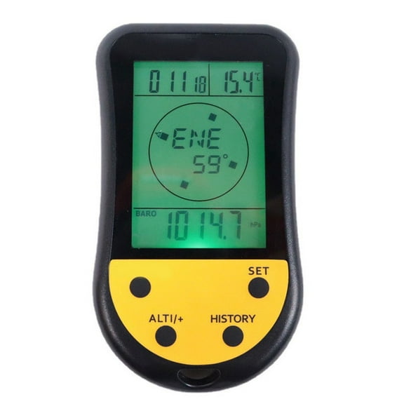Digital Altimeter Barometer Thermometer With Backlit LCD Display, Weather Forecast Clock Calendar, History Tracking For Outdoor Hiking Climbing, Black