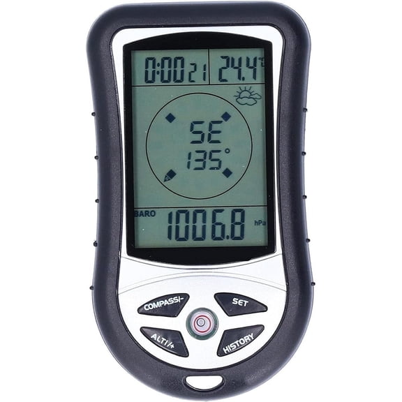 Digital Altimeter, Compass, Hiking rmometer, Barometer 8 in 1 for Outside -2300 to 29500FT 1100MBAR, 300mbar 1100mbar