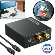 Digital to Analog Audio Converter - 96kHz Optical to RCA with Optical & Power Cable, Digital SPDIF Toslink to Stereo L/R and 3.5mm Jack DAC Converter fits for PS4 Xbox HDTV DVD Headphone