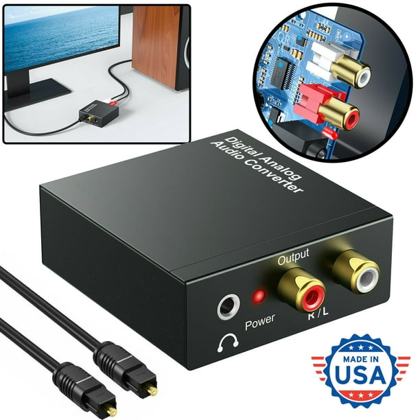 TSV Digital to Analog Audio Converter Optical to RCA, 96kHz