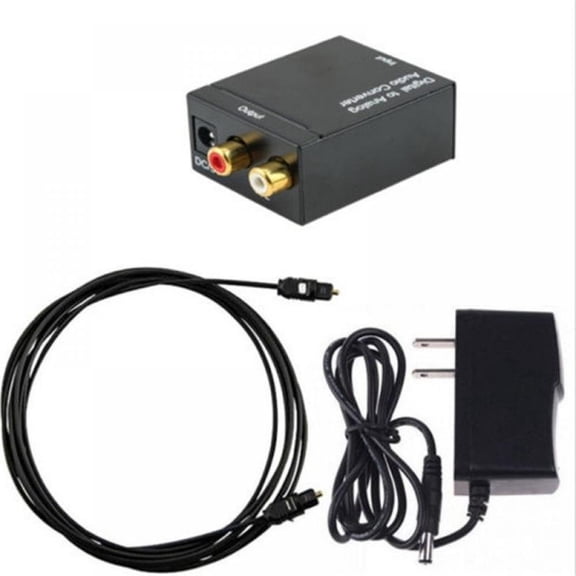 Digital to Analog Audio Converter, Groomer DAC Digital Optical to Analog L/R RCA, Toslink Coaxial to Stereo 3.5mm AUX Jack Adapter Fit for Blu-ray Players PS3 HD DVD Apple TV Home Cinema