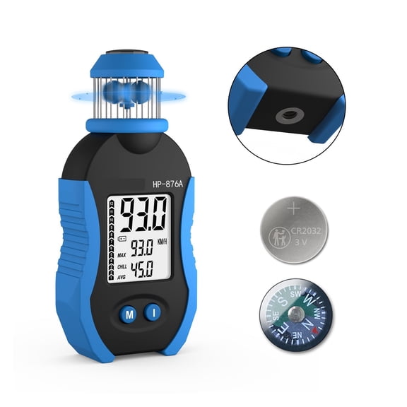 Digital Anemometer Handheld Wind Speed Meter, Pocket for Measuring Air Speed for HVAC Vents