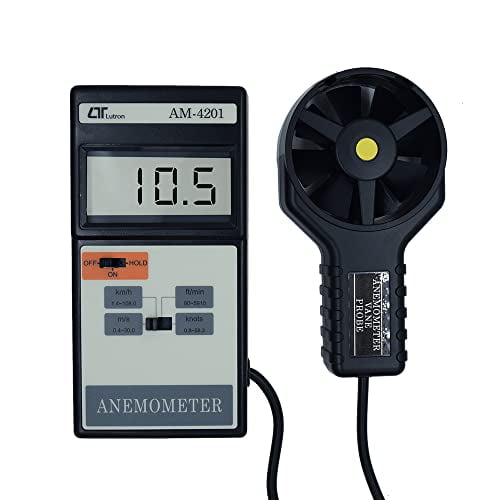 Digital Anemometer/air Velocity Meter/Wind Meter (Range: 0.4-30.0 m/s) for HVAC, Measure Air Velocity, Wind Speed, HVAC Duct Airflow Along with Factory Calibration Certificate; Model: AM-4201$$Other