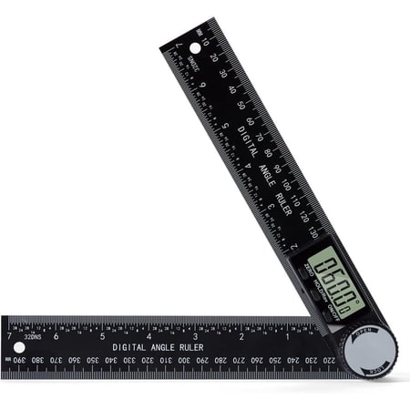 Digital Angle Finder,200mm (7.9") Plastic Ruler - 2-in-1 Protractor with LCD Display for 360° Angle/Length Measurement (Woodworking, Metalworking & DIY)